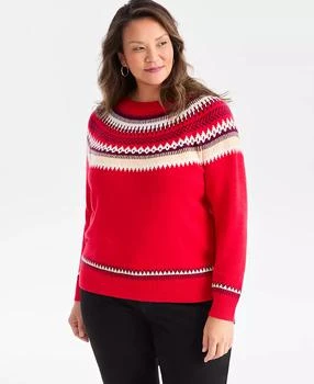 Women's Crewneck Fair Isle Sweater, Macy's Exclusive