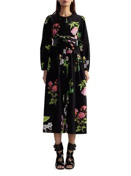 Floral Cotton Sateen Maxi Shirtdress