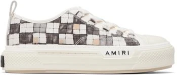 AMIRI | White & Gray Checkered Court Low Sneakers