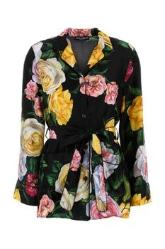 Dolce & Gabbana | Dolce & Gabbana Floral Printed Tied Waist Shirt