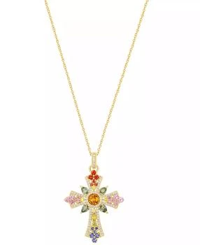Effy | Multi-Sapphire (2-5/8 ct. t.w.) & Diamond (1/3 ct. t.w.) Pendant Necklace in 14k Yellow Gold