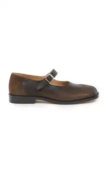 MAISON MARGIELA | Maison Margiela Tabi Leather Mary Jane Flats - Moda Operandi