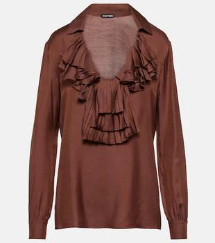 Tom Ford | Ruffled twill blouse