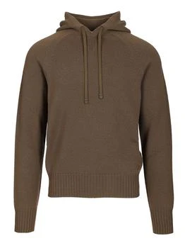 Tom Ford | Tom Ford Logo Embroidered Ribbed Hoodie