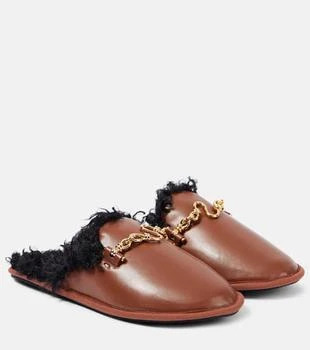 Stella McCartney | Ryder teddy-trimmed faux leather mules