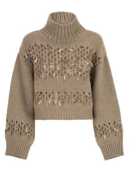 Brunello Cucinelli | Brunello Cucinelli Embellished Turtleneck Jumper