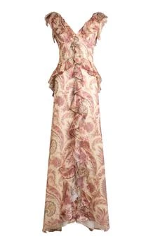 ETRO | Etro Ruffled Silk Maxi Dress - Moda Operandi