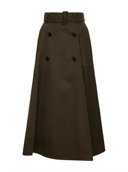 Burberry | Burberry Gabardine Trench Midi Skirt