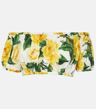 Dolce 
Gabbana | Floral off-shoulder cotton crop top