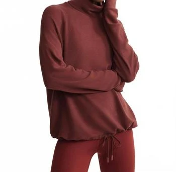 Portland High Neck Midlayer Top In Hot Chocolate