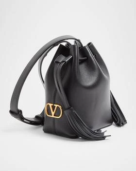 Valentino | Small Leather Drawstring Bucket Bag