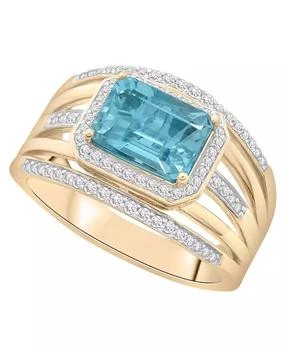 Macy's | Blue Topaz (2-1/4 ct. t.w.) & Diamond (1/4 ct. t.w.) Ring in 14k Yellow Gold
