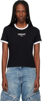 Versace | Black Stretch Viscose-Jersey T-Shirt