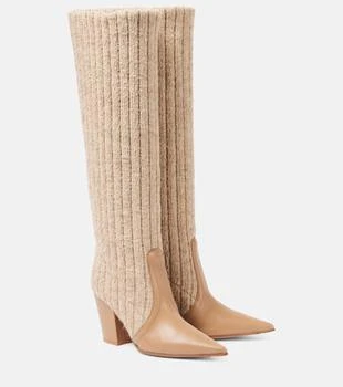 Gianvito Rossi | Leather-trimmed knee-high boots