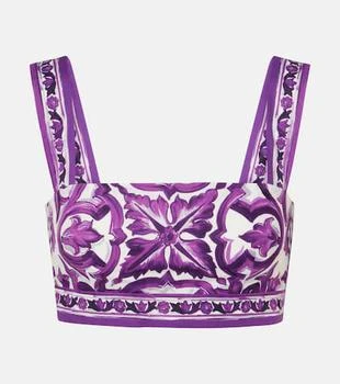 Dolce 
Gabbana | Majolica cotton poplin bra top