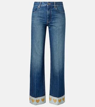 Valentino | Embellished mid-rise straight jeans