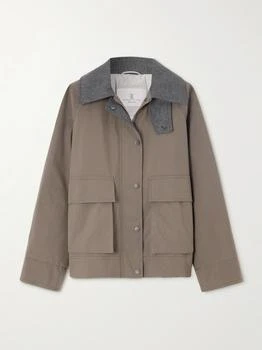 Brunello Cucinelli | Bead-embellished Wool Felt-trimmed Padded Cotton-blend Jacket - IT48