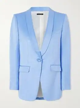 Tom Ford | Cotton And Silk-blend Duchesse-satin Blazer - Light blue - IT38