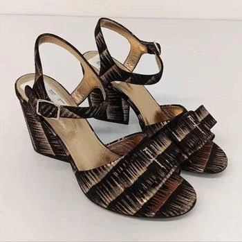 Salvatore Ferragamo | Salvatore Ferragamo - Women's Violet Laminated Leather Heeled Sandals