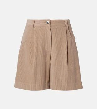 Brunello Cucinelli | High-rise cotton corduroy shorts