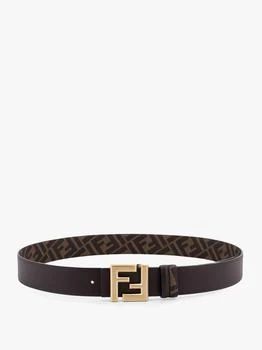 Fendi | Squared FF reversible leather and FF canvas belt