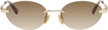 Gucci | Gold Frameless Oval Sunglasses