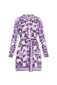 Dolce & Gabbana | Dolce & Gabbana Majolica Printed Charmeuse Dress