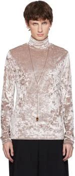 Dries Van Noten | Pink Velvet Turtleneck