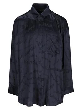 Balenciaga | Balenciaga Allover Logo Long-Sleeved Shirt