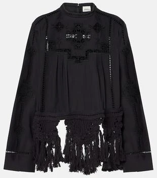 Isabel Marant | Severine open-knit macramé cotton blouse