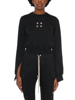 Rick Owens | Rick Owens DRKSHDW Eyelet-Embellished Cropped Crewneck Sweatshirt