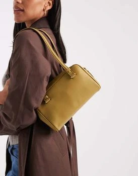 ASOS ASOS DESIGN boxy shoulder bag with contrast edge in chartreuse