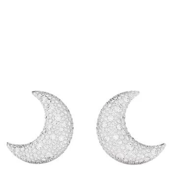 Swarovski Moon Rhodium Plated Luna Clip Earrings