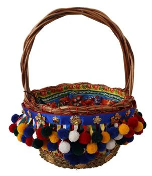 Dolce & Gabbana | Cotton Embellished Agnese Basket Tote Women's Bag