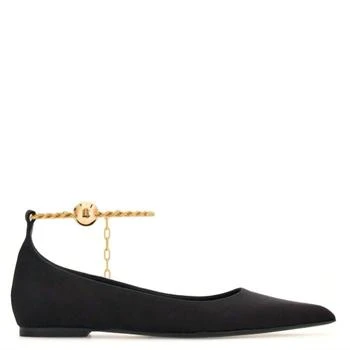 Salvatore Ferragamo | Women's Ankle Chain Link Ballet Flats In Black