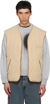 MM6 | Beige Quilted Reversible Vest