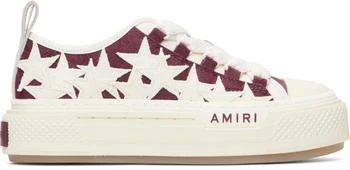 AMIRI | White & Burgundy MA Quad Stars Court Low Sneakers
