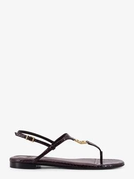Fendi | Fold leather sandals with reptile effect