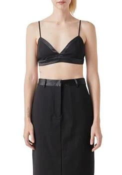 Grey Lab Satin Contrast Bra Top