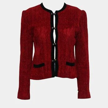 Chanel | Chanel Red/Black Vintage Velvet Jacket M