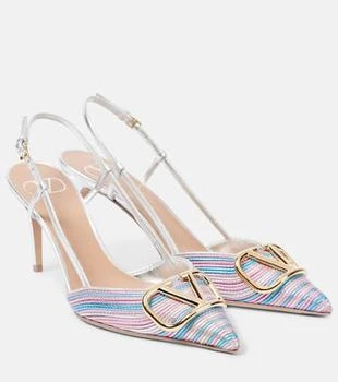 Valentino | VLogo Signature 80 leather slingback pumps