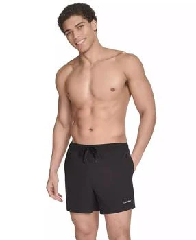 Calvin Klein Men's Core Euro Regular-Fit Quick-Dry 5" Swim Trunks with Compression Short Liner