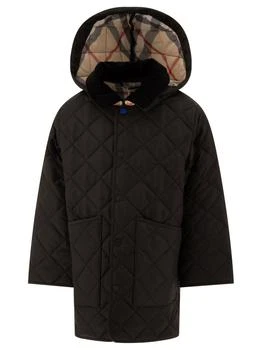 Burberry | Burberry Kids Corduroy-Collar Quilted Hooded Jacket