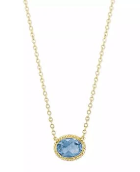 Macy's | Gemstone Twist Gallery Necklace in 14k Yellow Gold