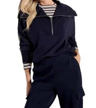 Catherine Half Zip Sweatshirt In Navy