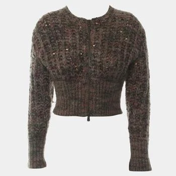 Brunello Cucinelli | Brunello Cucinelli Cashmere Blend Zip-up Cropped Cardigan with Sequins All-over XS