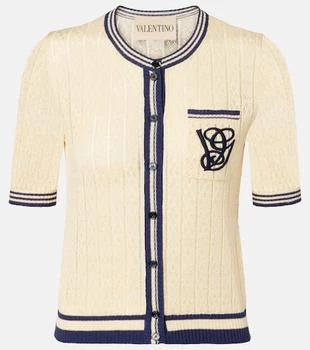 Valentino | Cable-knit linen-blend cardigan