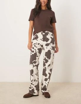 Abercrombie & Fitch high rise 90s relaxed jeans in cow print