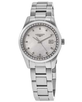 Longines Conquest Classic Mother of Pearl Diamond Dial & Bezel 36mm Women's Watch L2.387.0.87.6