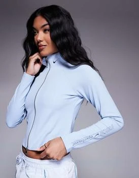 Nike Gym Life Swoosh full zip long sleeved top in light blue